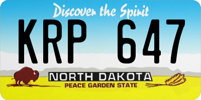 ND license plate KRP647