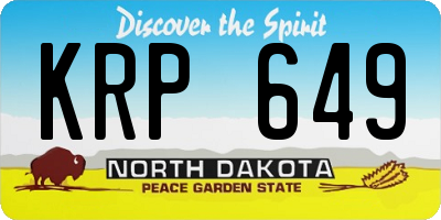 ND license plate KRP649