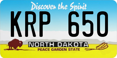 ND license plate KRP650
