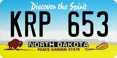 ND license plate KRP653