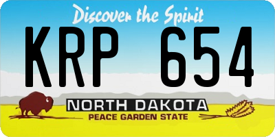 ND license plate KRP654