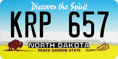 ND license plate KRP657