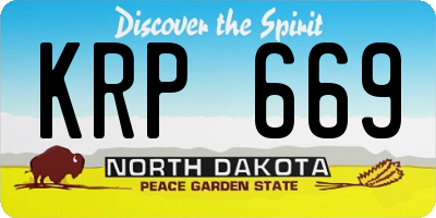 ND license plate KRP669