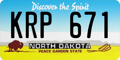 ND license plate KRP671