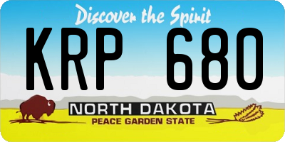 ND license plate KRP680