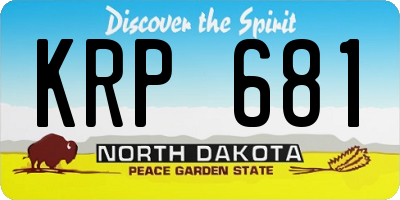 ND license plate KRP681