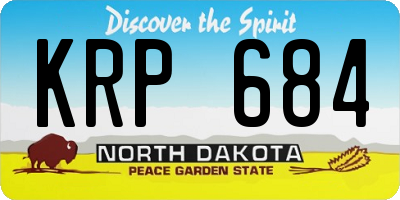 ND license plate KRP684