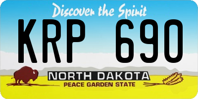 ND license plate KRP690