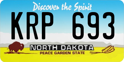 ND license plate KRP693