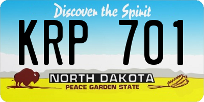 ND license plate KRP701
