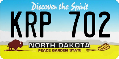 ND license plate KRP702