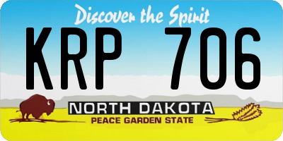 ND license plate KRP706