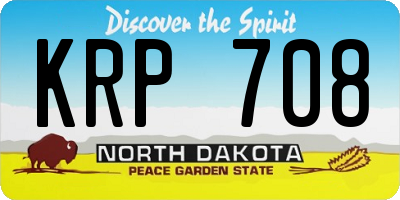 ND license plate KRP708