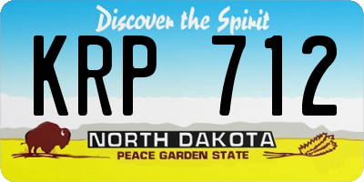 ND license plate KRP712