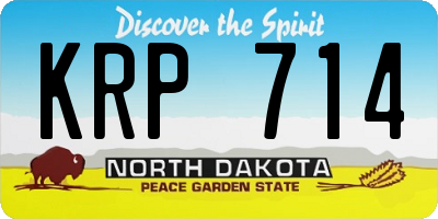 ND license plate KRP714