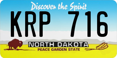 ND license plate KRP716