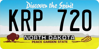 ND license plate KRP720