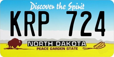 ND license plate KRP724