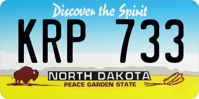 ND license plate KRP733