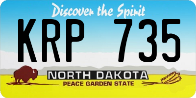 ND license plate KRP735