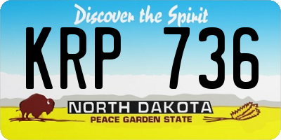 ND license plate KRP736
