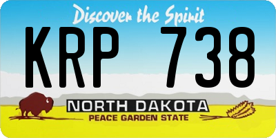 ND license plate KRP738