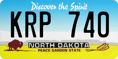 ND license plate KRP740