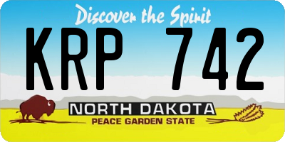 ND license plate KRP742