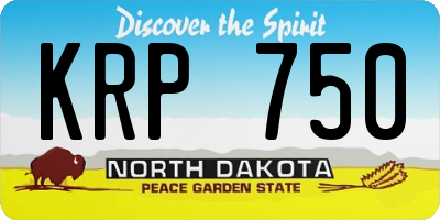 ND license plate KRP750