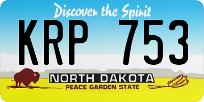ND license plate KRP753