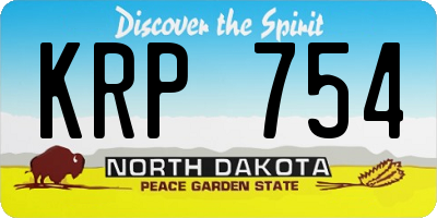 ND license plate KRP754