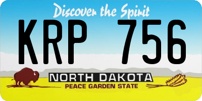 ND license plate KRP756