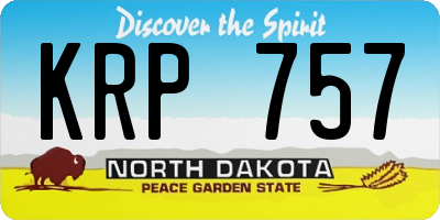 ND license plate KRP757