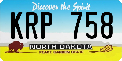 ND license plate KRP758