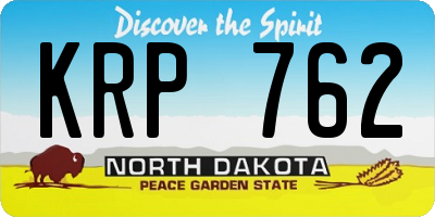 ND license plate KRP762