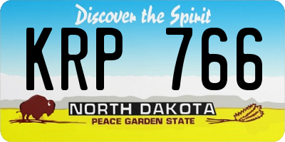 ND license plate KRP766