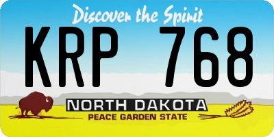 ND license plate KRP768