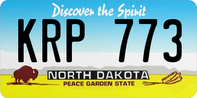 ND license plate KRP773