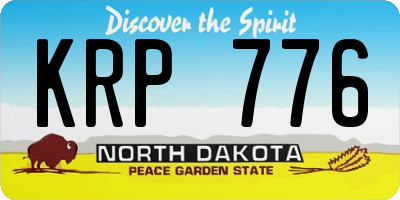 ND license plate KRP776