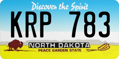 ND license plate KRP783