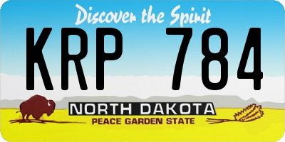 ND license plate KRP784