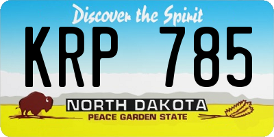 ND license plate KRP785