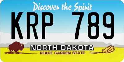 ND license plate KRP789