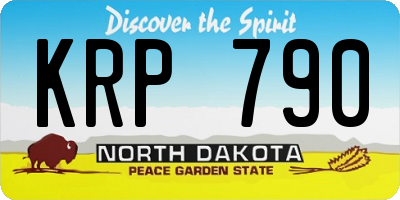 ND license plate KRP790