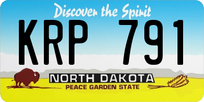 ND license plate KRP791