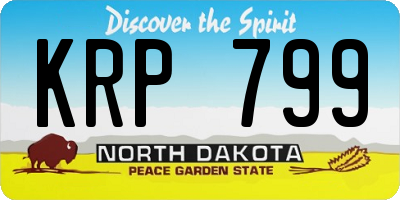 ND license plate KRP799