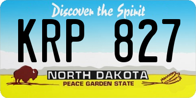 ND license plate KRP827