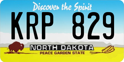 ND license plate KRP829