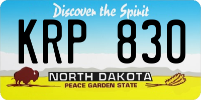 ND license plate KRP830
