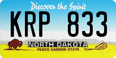 ND license plate KRP833